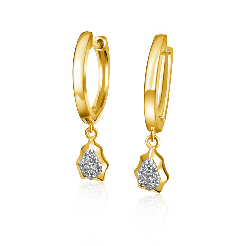 14KT Gold Diamond Jackelyn Huggie Earrings Small