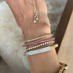 14KT Gold Pink Sapphire Flex Bangle Bracelet