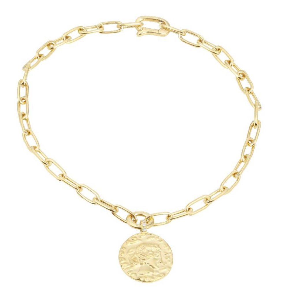 
                
                    Load image into Gallery viewer, 14KT Gold Tiny Coin Bracelet
                
            