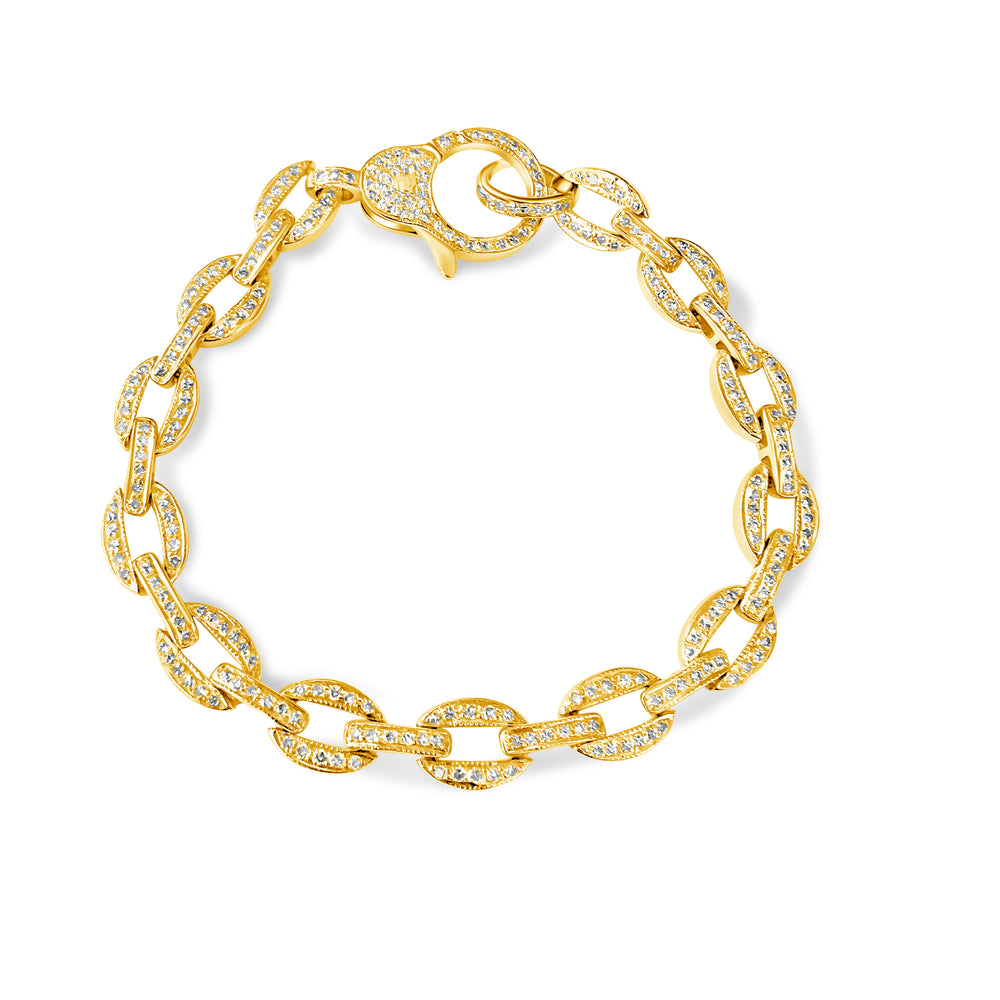 14KT Gold Diamond Chain Link Janesse Bracelet