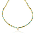 14KT Gold Diamond Turquoise Aria Necklace