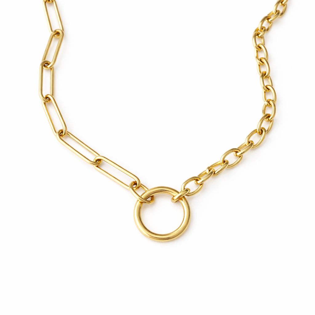 14KT Gold Amaya Multi Link Charm Chain Necklace