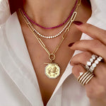 14KT Gold Ruby Tennis Necklace