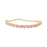 14KT Gold Pink Sapphire on Chain Bracelet