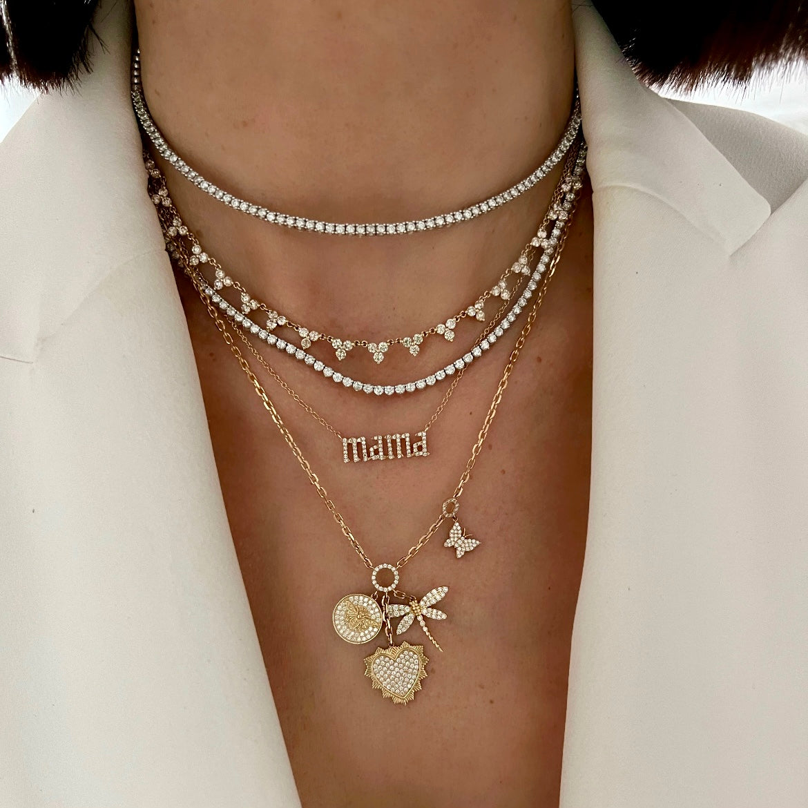 14KT Gold Diamond Choker Necklace
