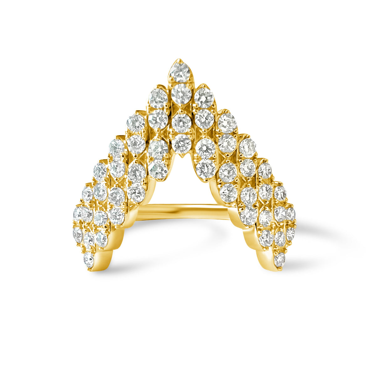 14KT Gold Diamond Esme V Ring