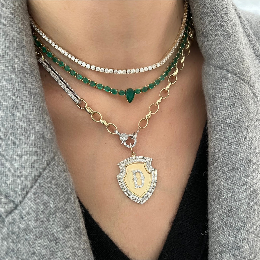 
                
                    Load image into Gallery viewer, 14KT Gold Emerald Kali Tennis  Necklace
                
            