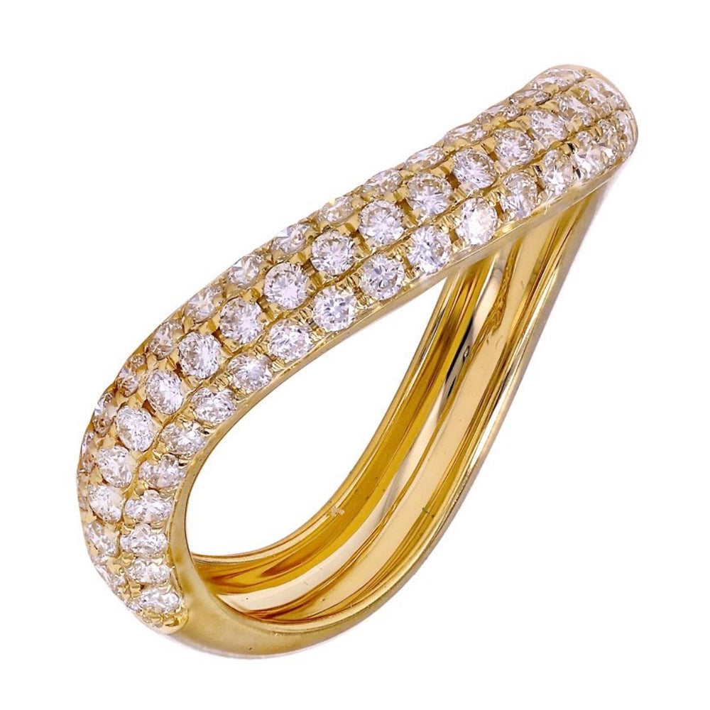 14KT Gold Diamond Wave Ring