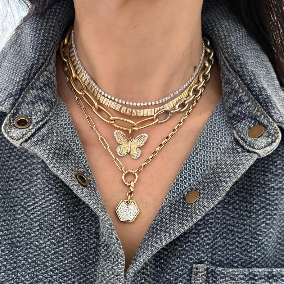 14KT Gold Amaya Multi Link Charm Chain Necklace