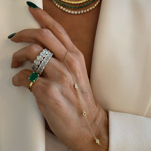 14KT Gold 5 Diamond Finger Bracelet