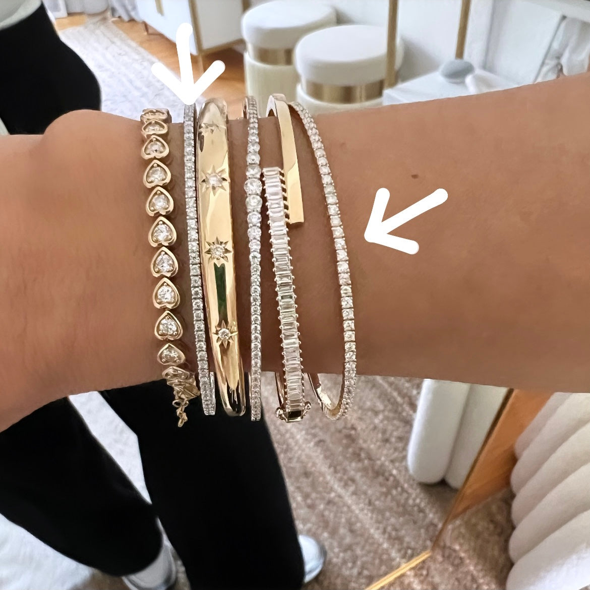 14KT Gold Diamond Giorgia Flex Bangle Bracelet
