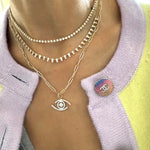 14KT Gold Diamond Radiant Drop Necklace
