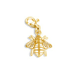 14KT Gold Diamond Bee on Enhancer Clasp Pendant Charm