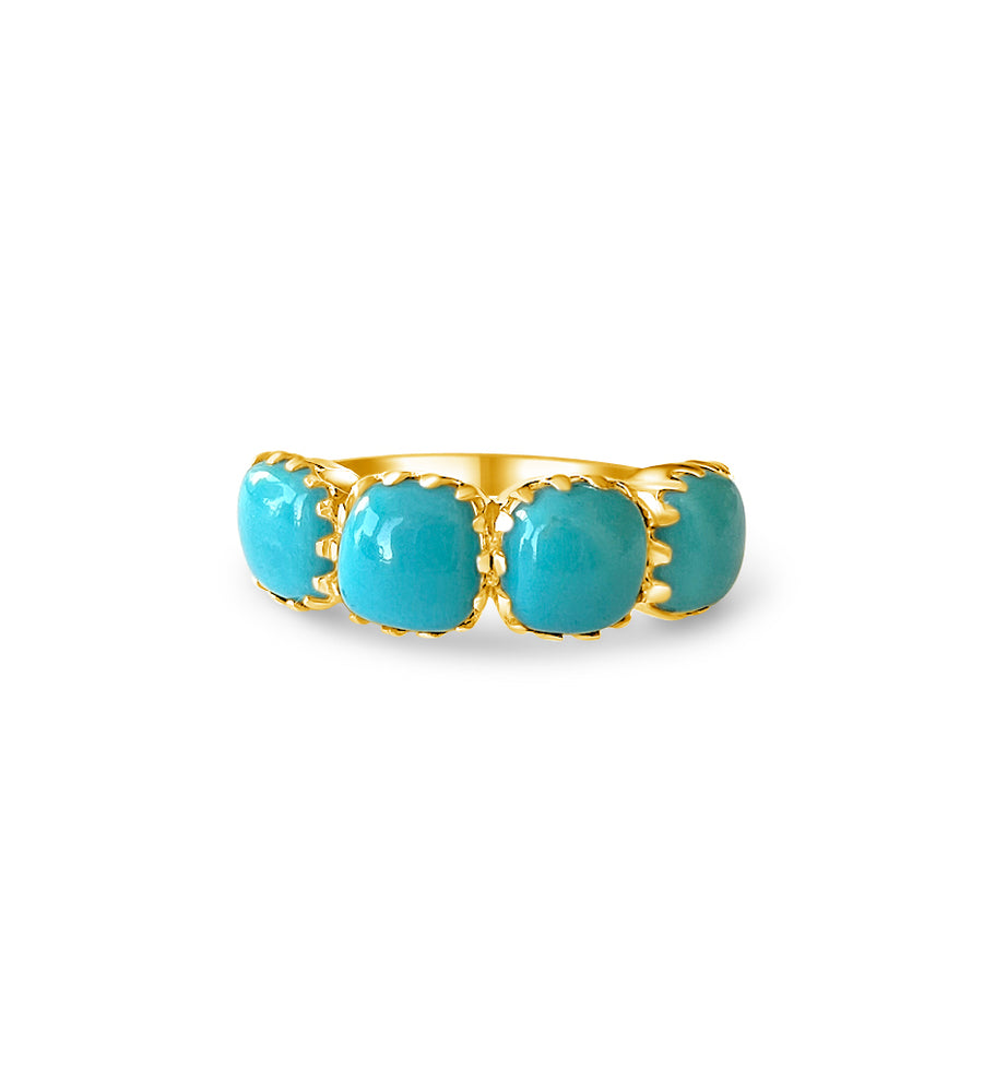 14KT Gold Turquoise Daphne Ring