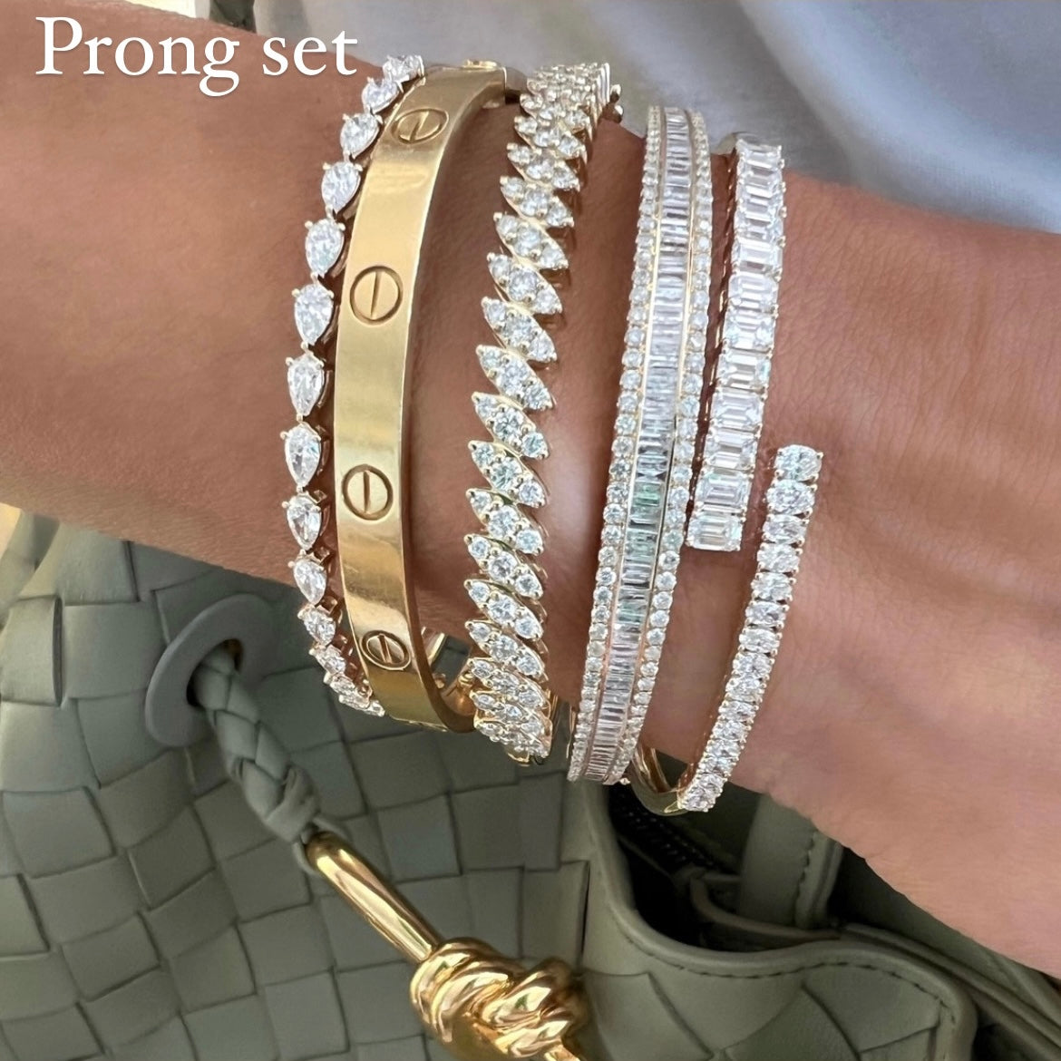 14KT Gold Pear Cut Diamond Luxe Mya Bangle Bracelet