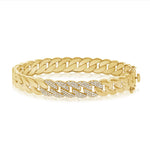 14KT Gold Diamond Alma Link Bangle Bracelet