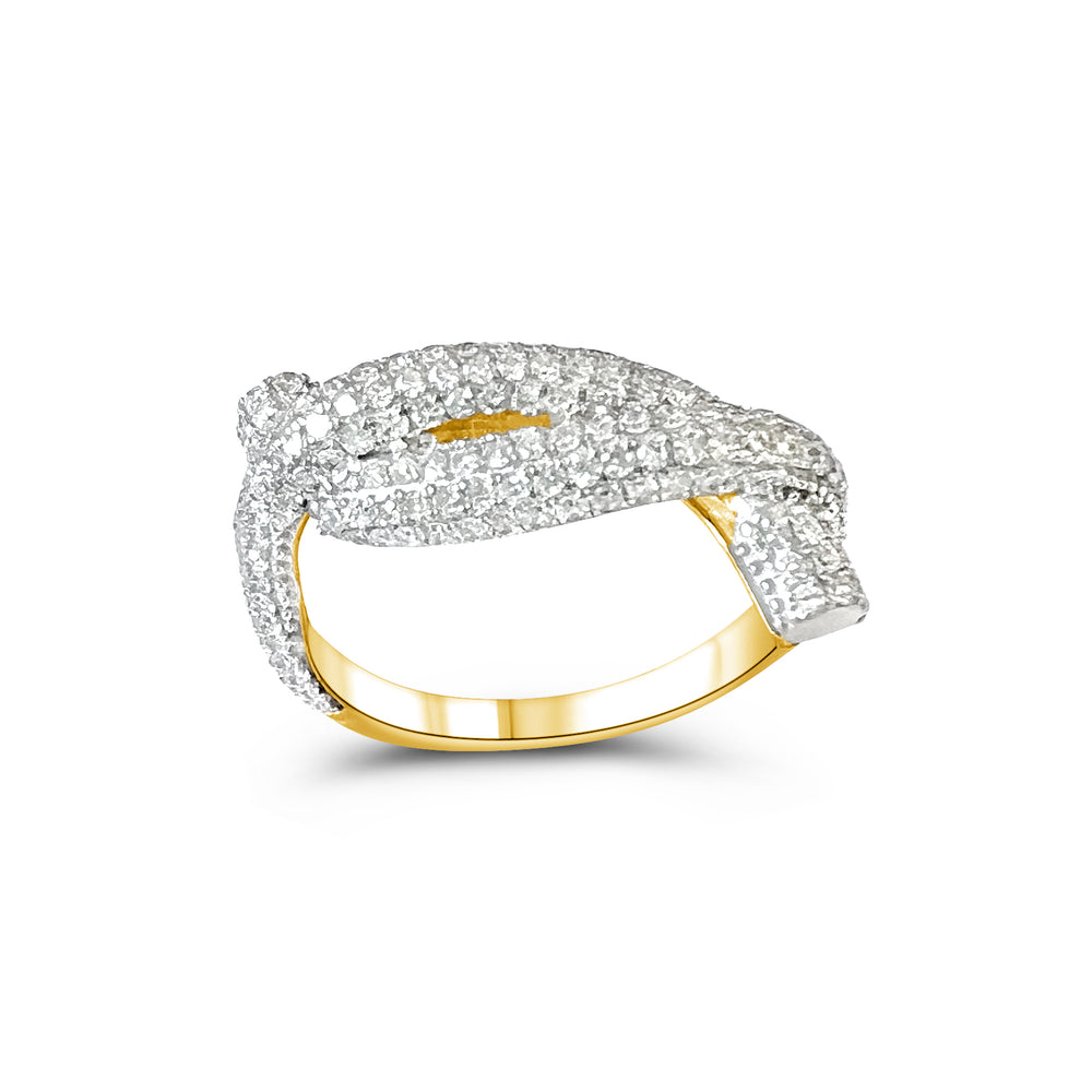 
                
                    Load image into Gallery viewer, 14KT Gold Diamond Knot Ring
                
            