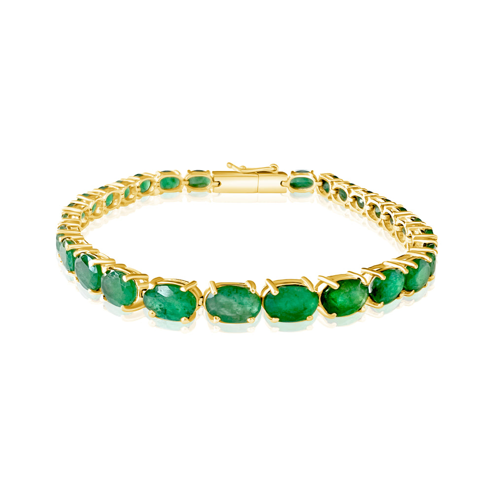 14KT Gold Bellarosa Emerald Tennis Bracelet