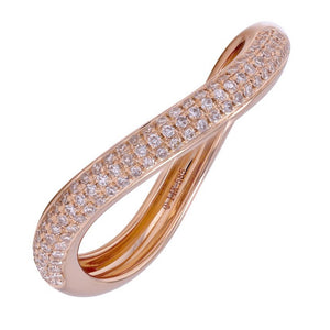 14KT Gold Diamond Small Wave Ring
