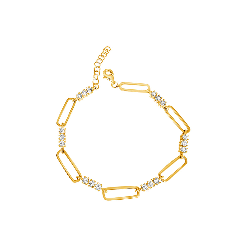 
                
                    Load image into Gallery viewer, 14KT Gold Diamond Alanna Chain Bracelet
                
            