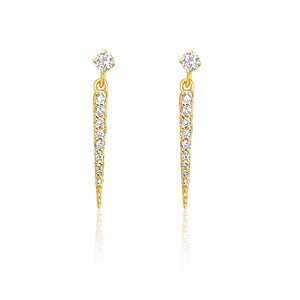 
                
                    Load image into Gallery viewer, 14KT Gold Diamond Macy Earrings
                
            