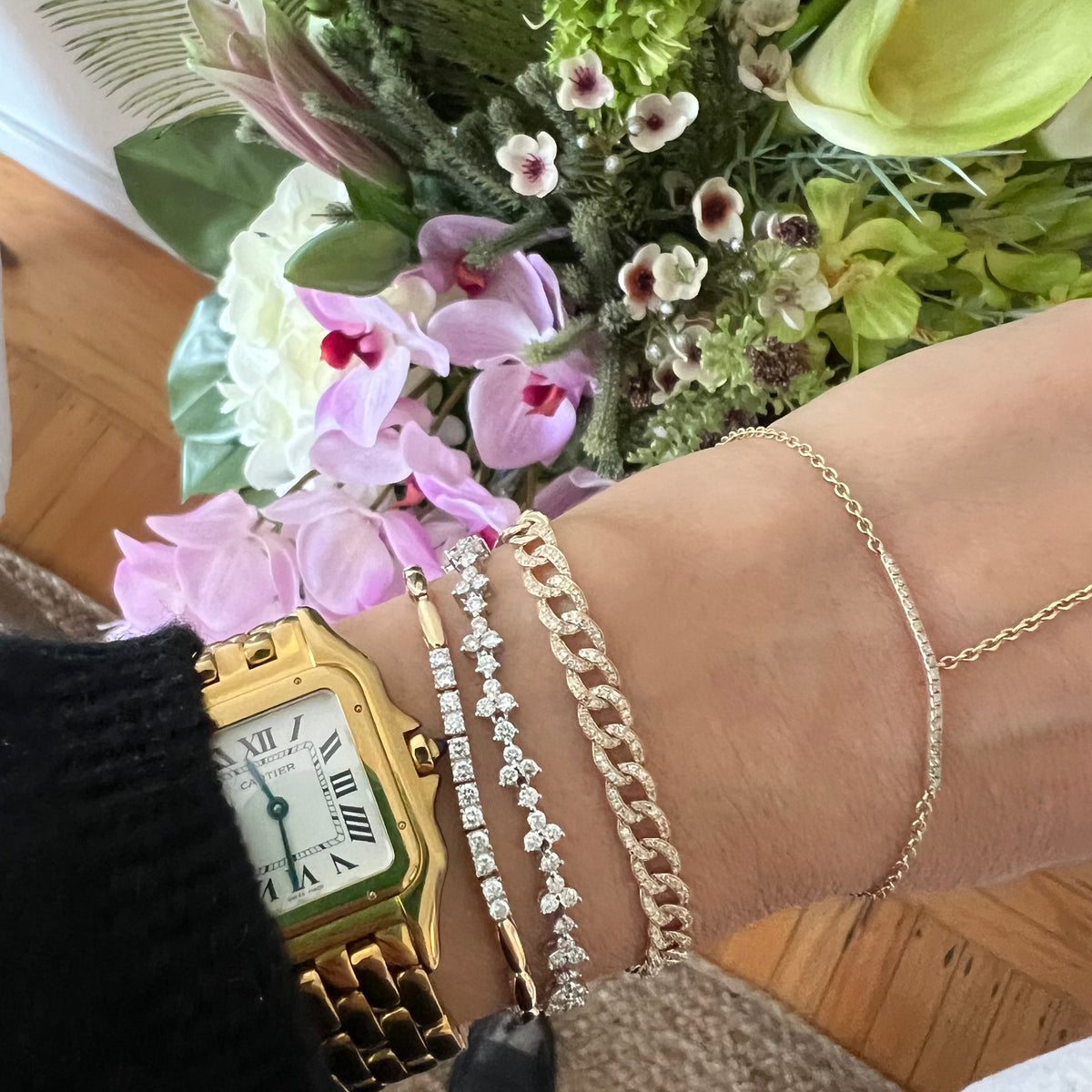 14KT Gold Diamond Arielle Link Bracelet