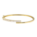14KT Gold Baguette Diamond Lourdes Bangle Bracelet