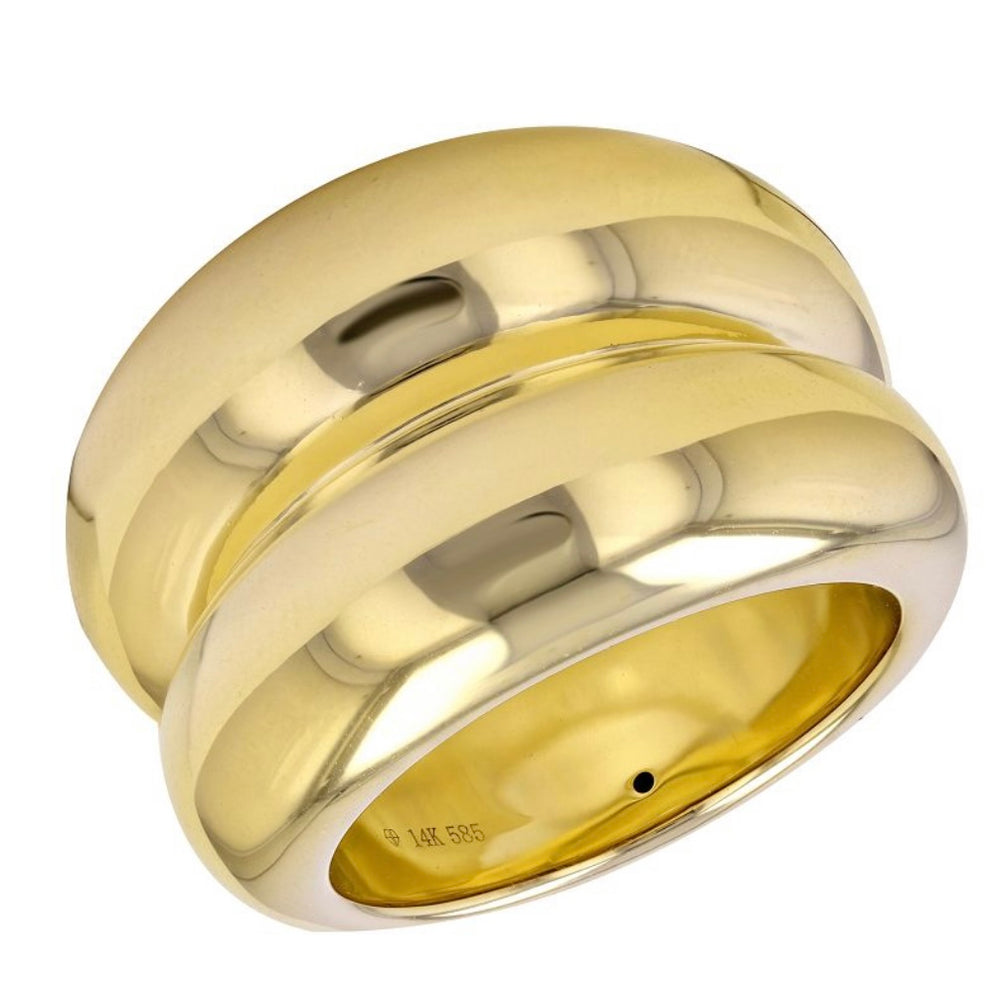 14KT Gold Large Double Dome Ring