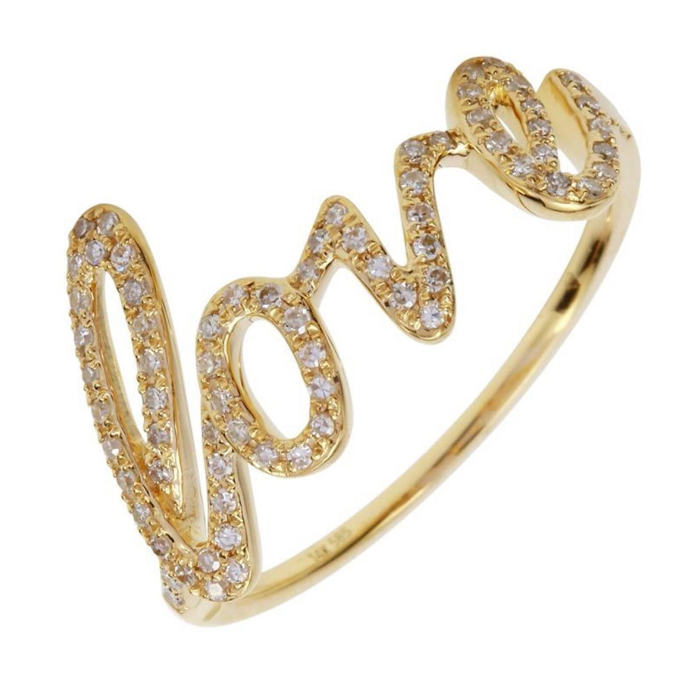 
                
                    Load image into Gallery viewer, 14KT Gold Diamond Love Ring
                
            