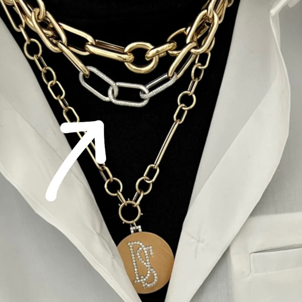 14KT Gold Diamond Chunky Ruba Chain Necklace