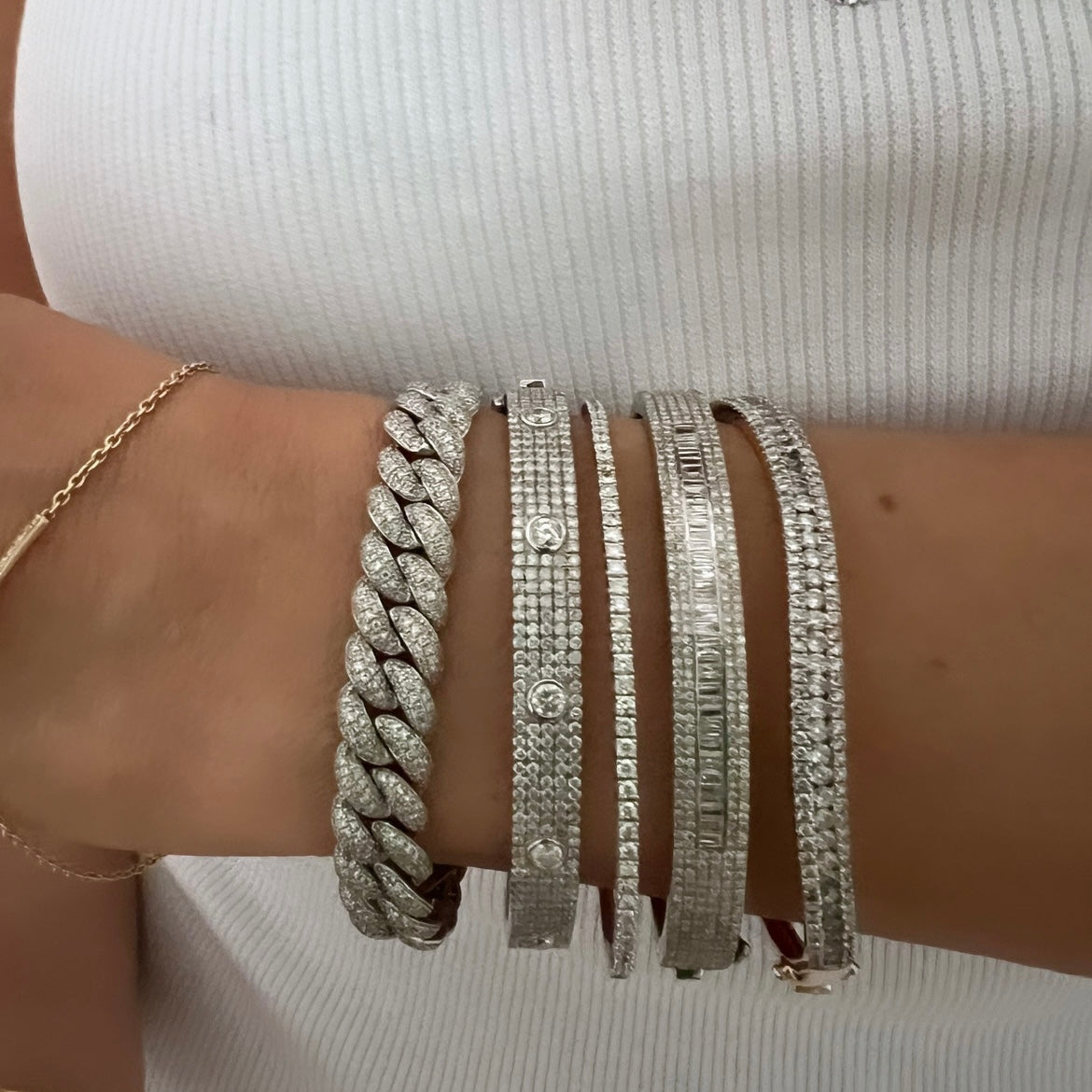 14KT Gold Diamond Luxe Ada Bangle Bracelet