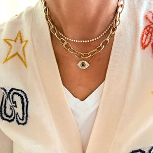 14KT Gold Beloved Oval Link Necklace