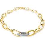 14KT Gold Jumbo Leila Necklace with Diamond Link
