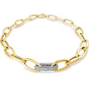 
                
                    Load image into Gallery viewer, 14KT Gold Jumbo Leila Necklace with Diamond Link
                
            