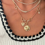 14KT Gold Diamond Felicity Ball Chain Charm Chain