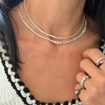 14KT Gold Luxe Marquise Mixed Shaped Diamond Tennis Necklace