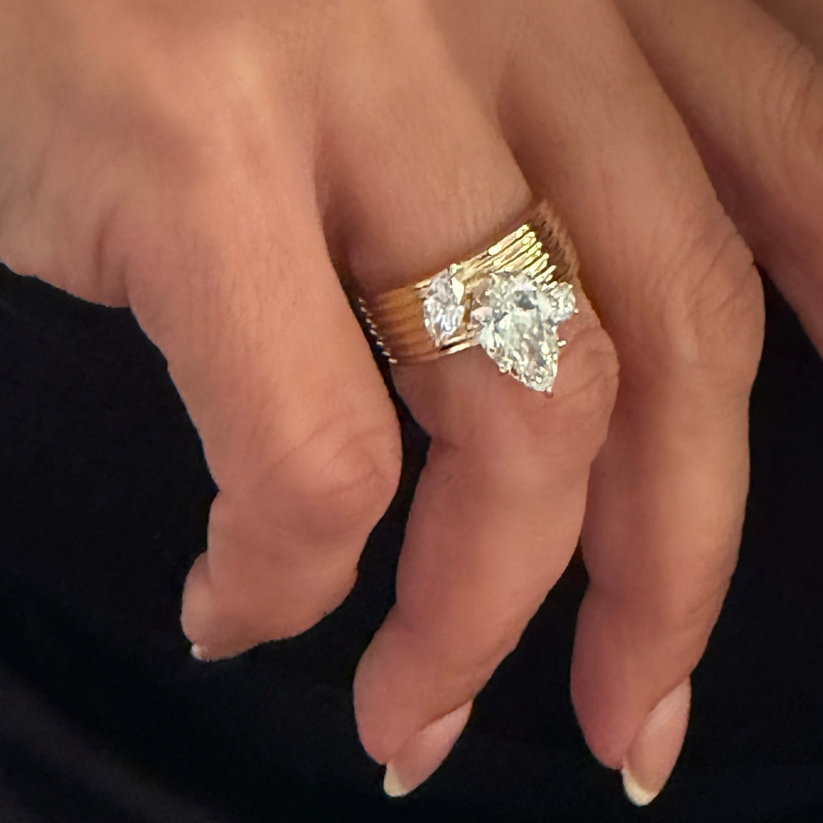 14KT Gold 2.75ct Multi Cut Lab Diamond Ring