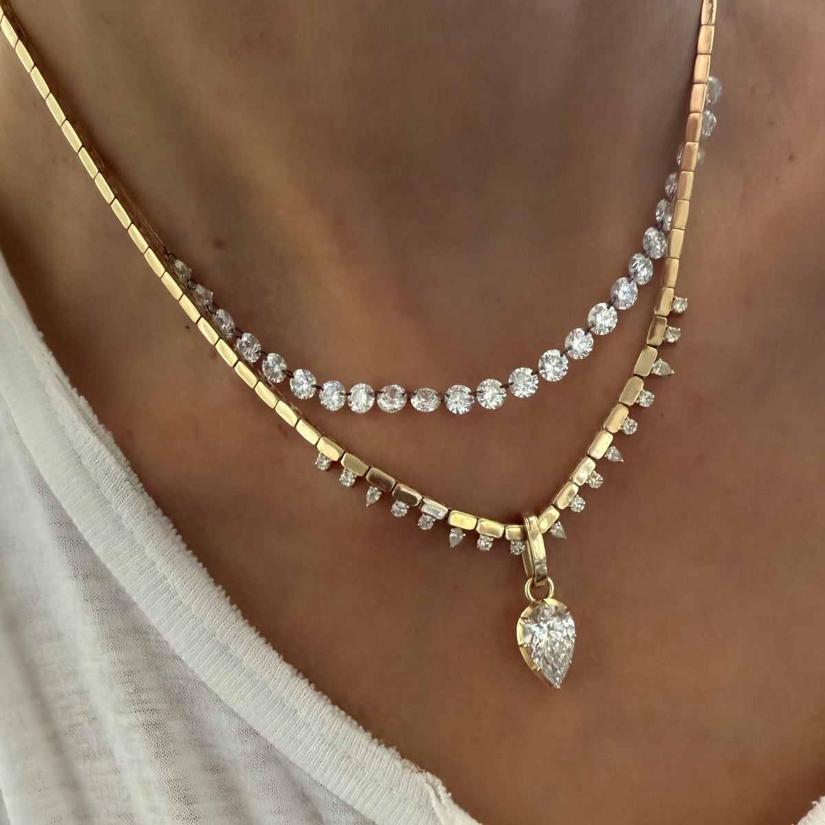 14KT Gold Diamond Constanza Necklace