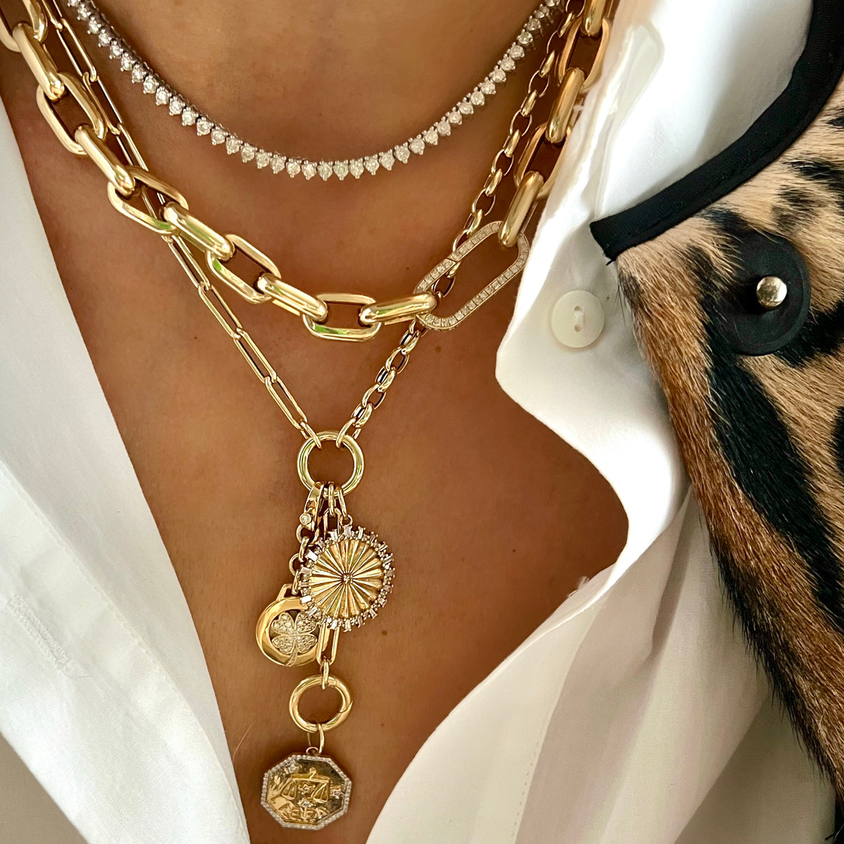 14KT Gold Jumbo Melody Link Chain Necklace