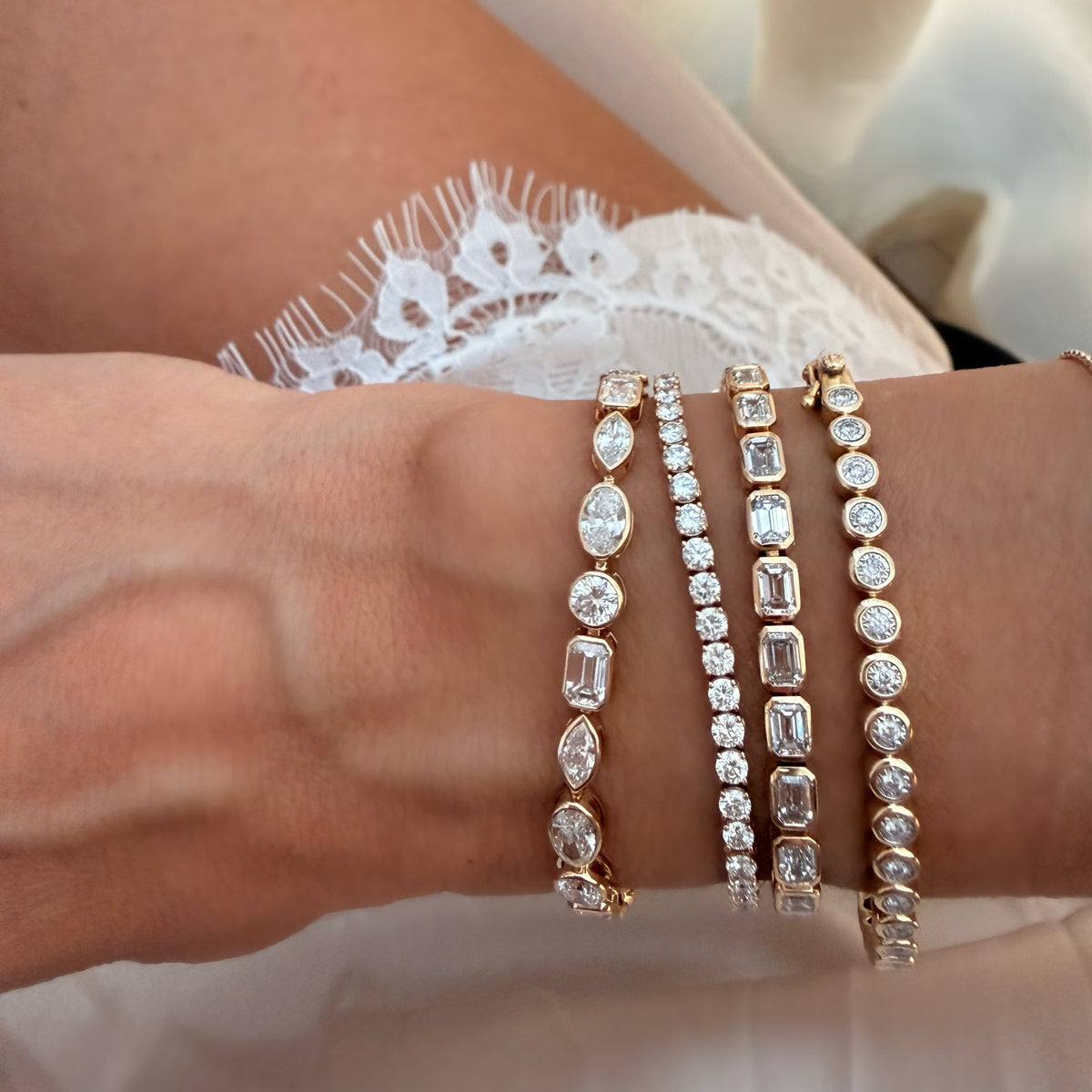 14KT Gold 4ct Lab Diamond Classic Tennis Bracelet