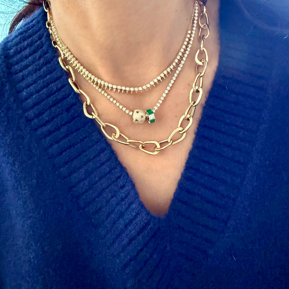 14KT Gold Diamond Spike Necklace