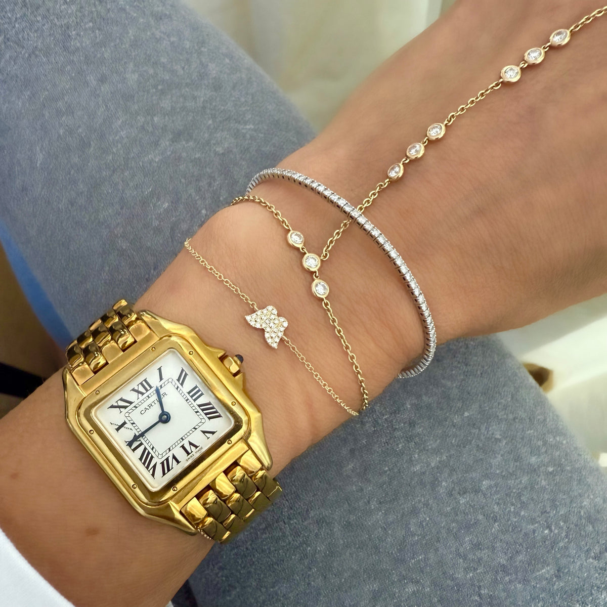 14KT Gold Diamond Mini Butterfly Bracelet