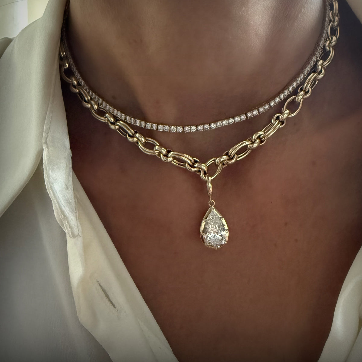 14KT Gold Mardin Interlocking Chain Necklace