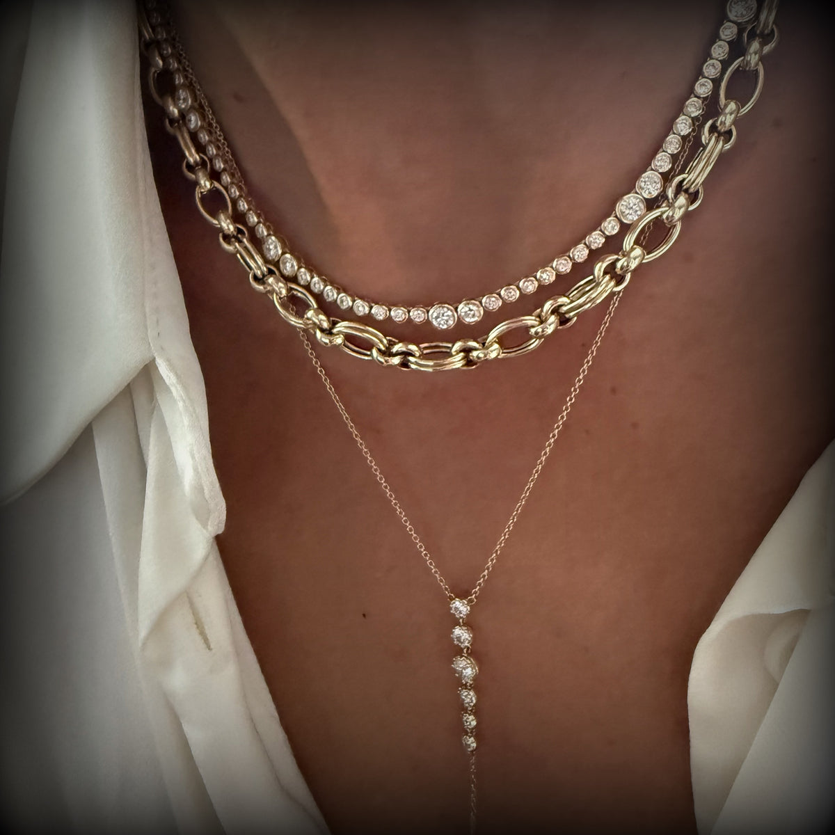 14KT Gold Mardin Interlocking Chain Necklace