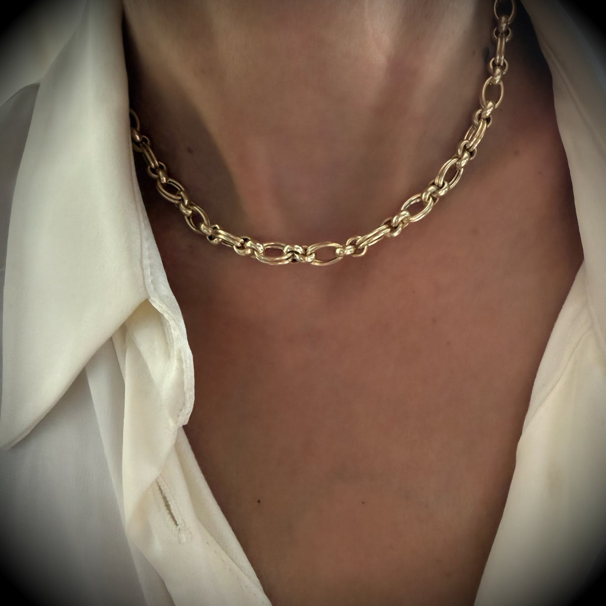 14KT Gold Mardin Interlocking Chain Necklace