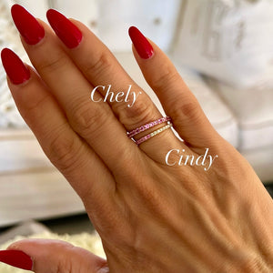 14KT Gold Pink Sapphire Chely Eternity Ring