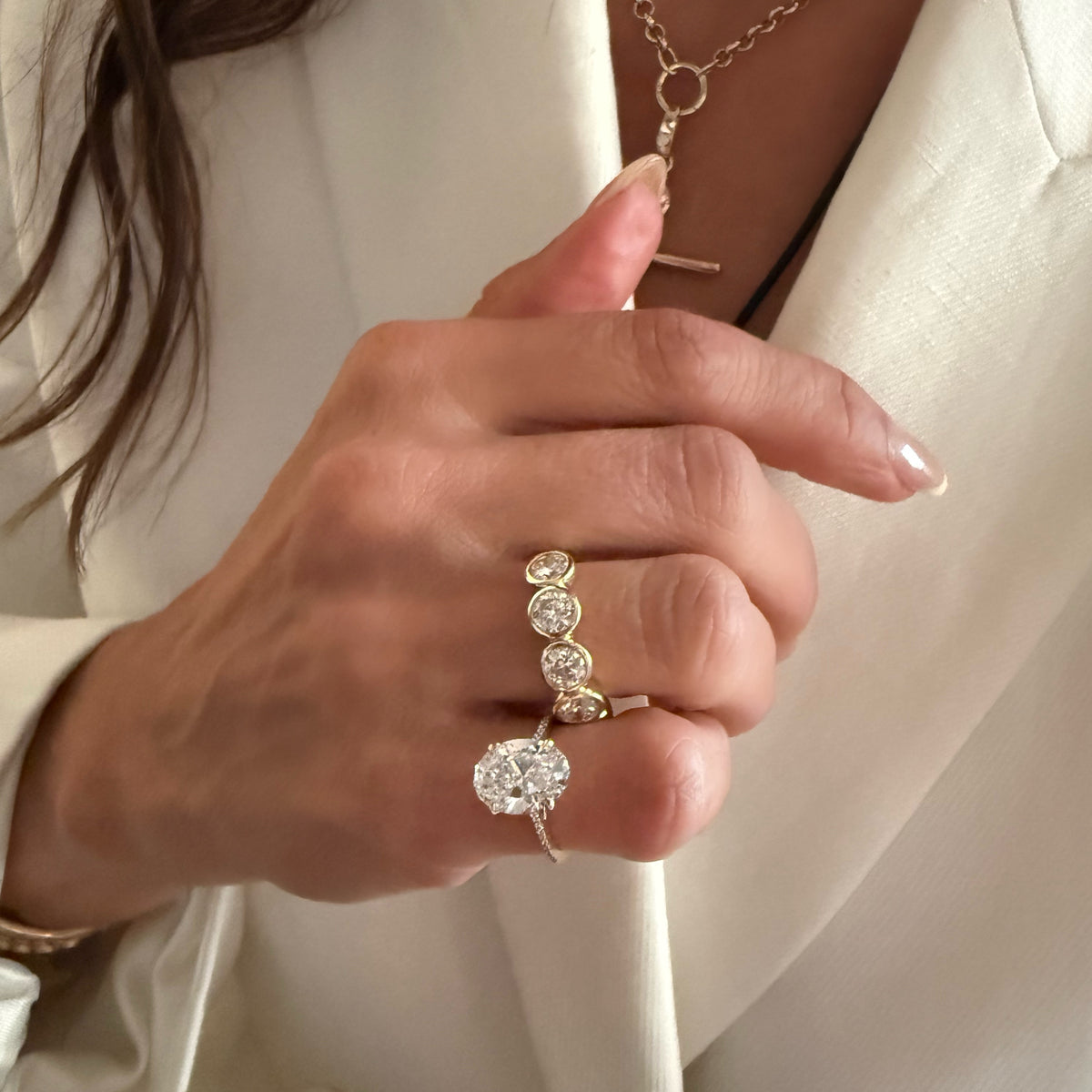 14KT Gold 2.5ct Round Lab Diamond Bezel Set Bespoke Ring