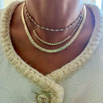 14KT Gold Diamond Soraya Square Bezel Set Necklace