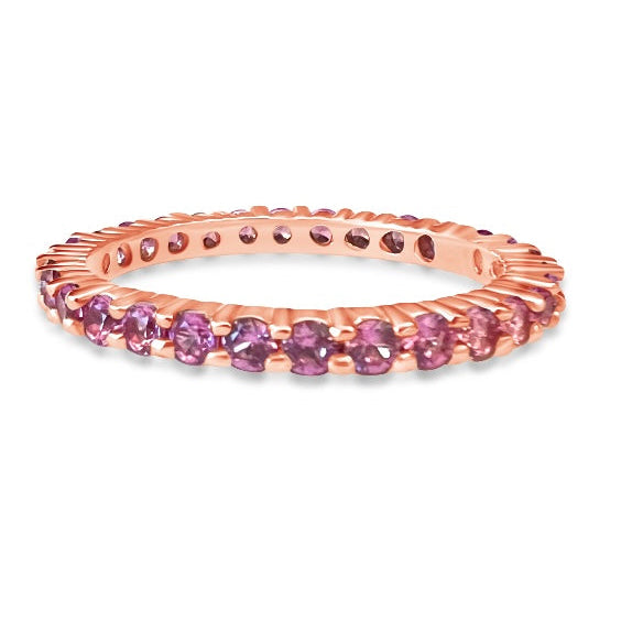 14KT Gold Pink Sapphire Chely Eternity Ring
