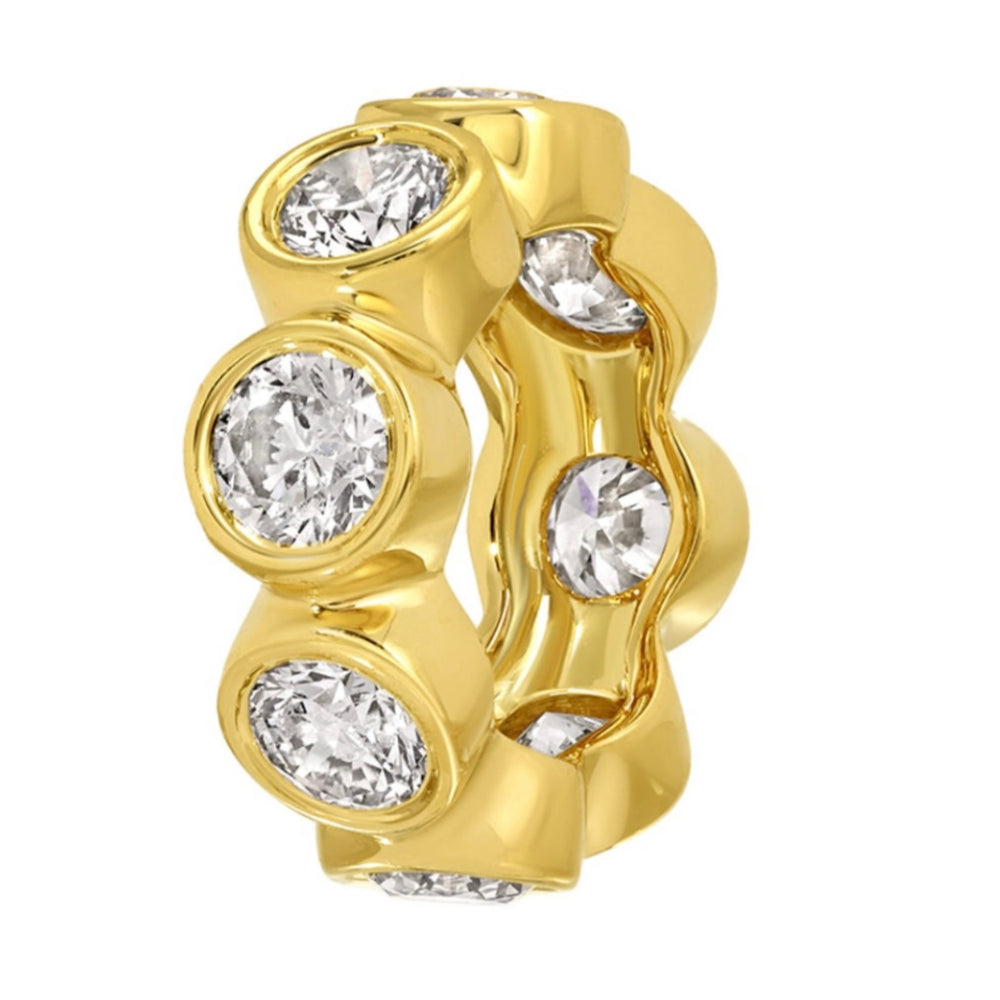 14KT Gold Diamond Bezel Set Bead